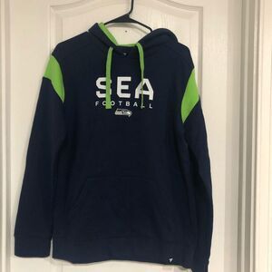 Fanatics Seattle Seahawks NFL Hoodie Mens‎ Medium Navy Blue Green SEA Football